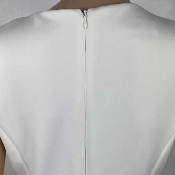 Donna Ricco New York White Sleeveless Mini Dress with Feather Hem - Picture 4 of 10